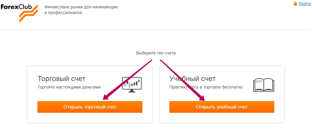 открываем счёт на Forex Club