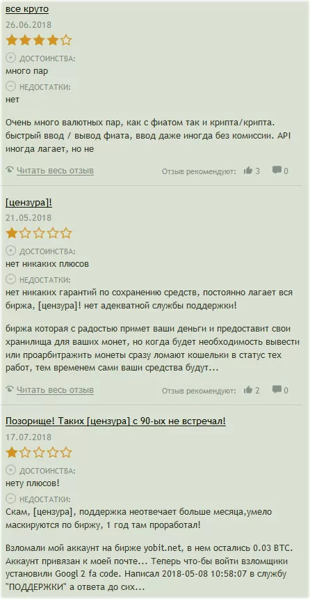 сигналы и отзывы по ним