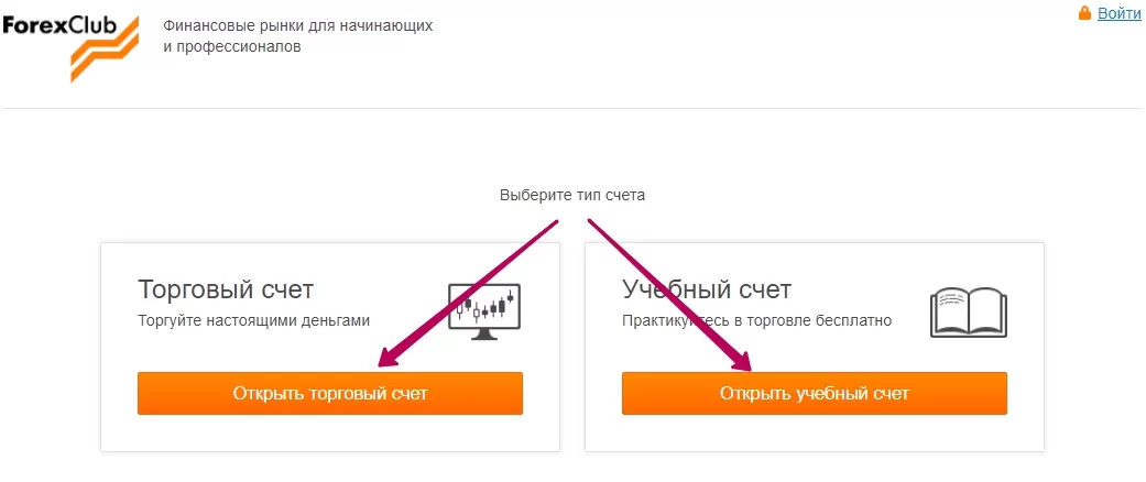 открываем счёт на Forex Club