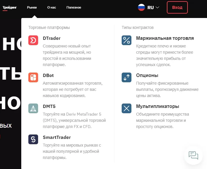 Платформы Deriv