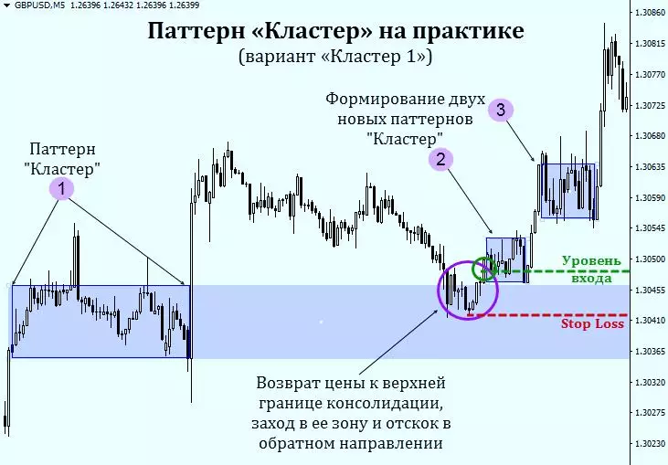 Кластер 1 - пример на графике