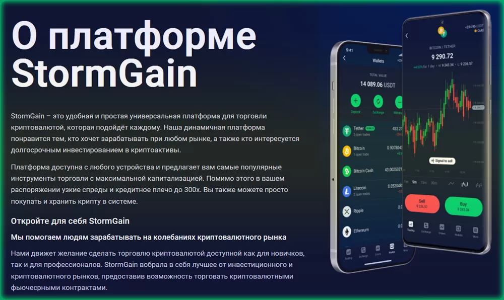 о криптовалютной бирже Storm Gain 