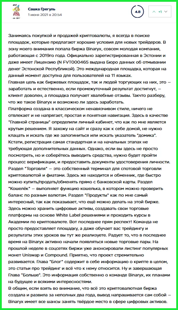 Binaryx – обзор и анализ, а также отзывы торгующих трейдеров о криптовалютной бирже